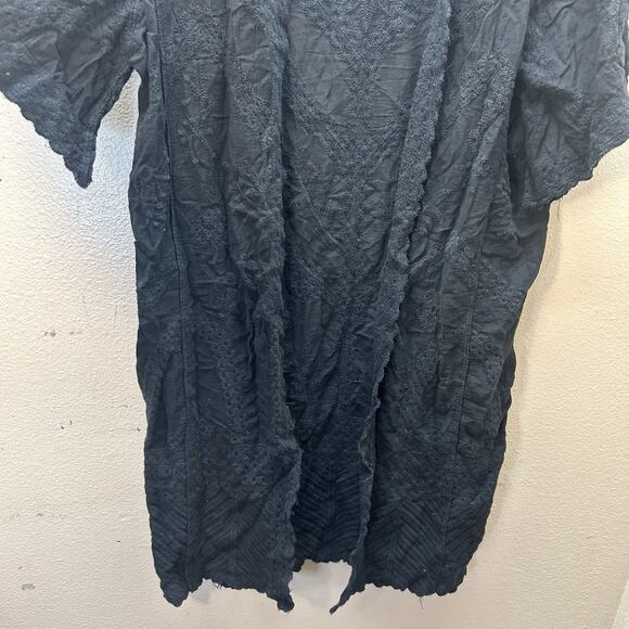 Woven Heart Kimono Duster Cover Up One Size Floral Embroidered Boho Whimsigoth - Picture 5 of 7